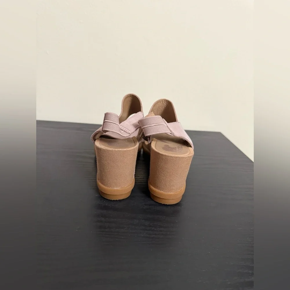 Sorel Joanie Pink Slingback Wedge Leather Sandal Women's Size 9.5 - Picture 5 of 7